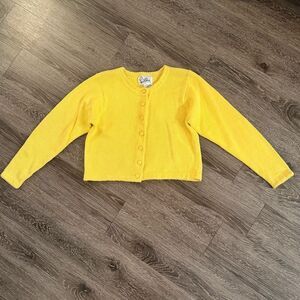 Lilly Pulitzer Vintage White Label Yellow Palm Tree Cardigan